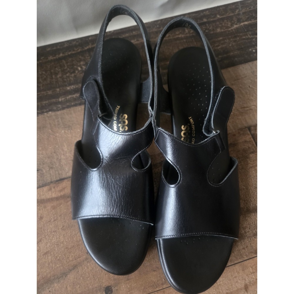 SAS Leather Tripad Comfort Block Heel Sandals Womens Sz 8